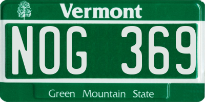 VT license plate NOG369