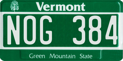VT license plate NOG384