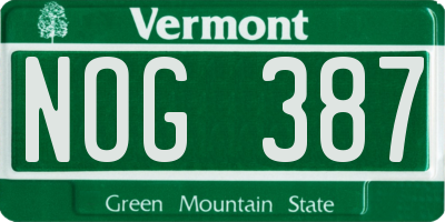 VT license plate NOG387