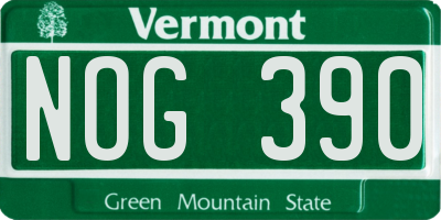 VT license plate NOG390