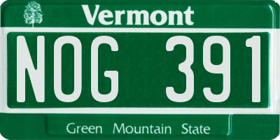 VT license plate NOG391