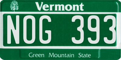 VT license plate NOG393