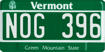 VT license plate NOG396