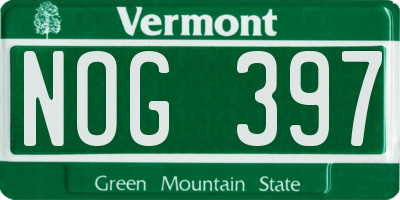 VT license plate NOG397