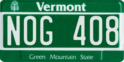 VT license plate NOG408