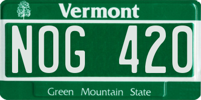 VT license plate NOG420