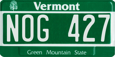 VT license plate NOG427