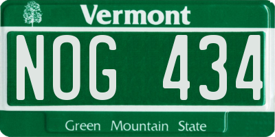 VT license plate NOG434