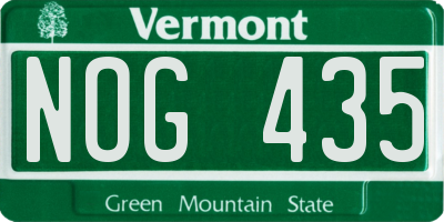 VT license plate NOG435