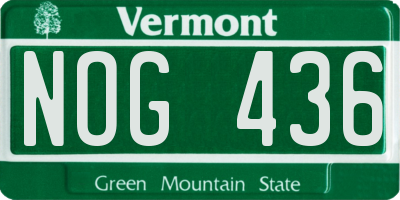 VT license plate NOG436