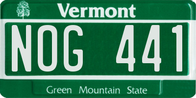 VT license plate NOG441