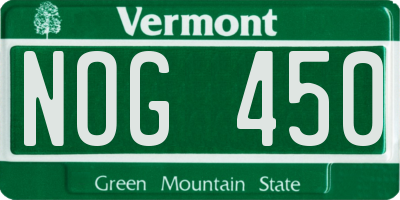 VT license plate NOG450