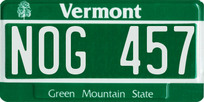 VT license plate NOG457