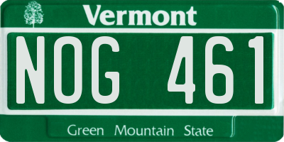 VT license plate NOG461