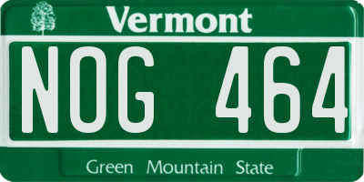 VT license plate NOG464