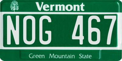 VT license plate NOG467