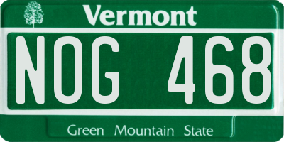 VT license plate NOG468