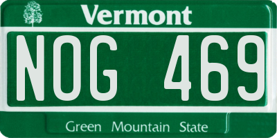 VT license plate NOG469