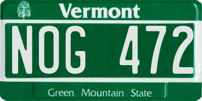 VT license plate NOG472