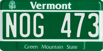 VT license plate NOG473