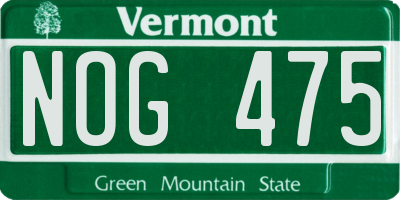 VT license plate NOG475