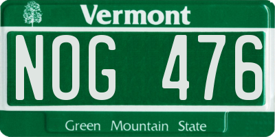 VT license plate NOG476