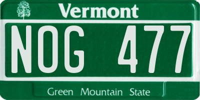 VT license plate NOG477