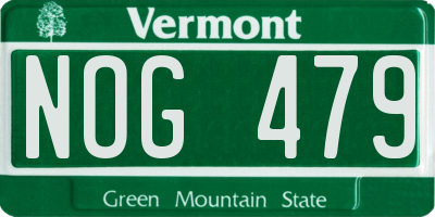 VT license plate NOG479