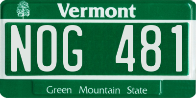 VT license plate NOG481