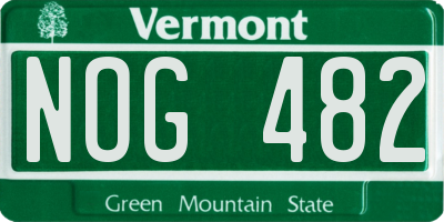 VT license plate NOG482
