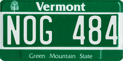 VT license plate NOG484