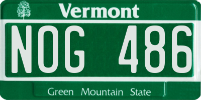 VT license plate NOG486