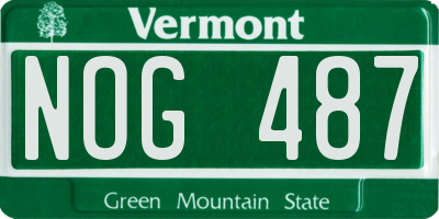 VT license plate NOG487