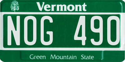 VT license plate NOG490