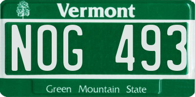 VT license plate NOG493