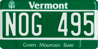 VT license plate NOG495