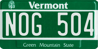 VT license plate NOG504