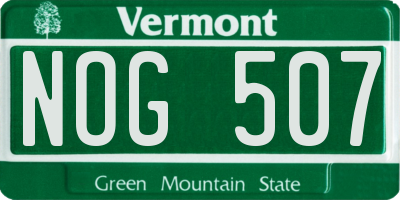 VT license plate NOG507