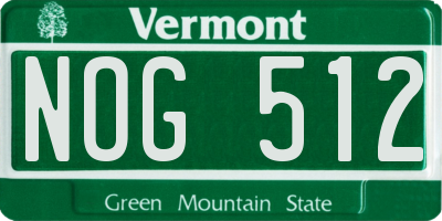 VT license plate NOG512