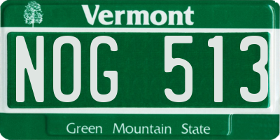 VT license plate NOG513