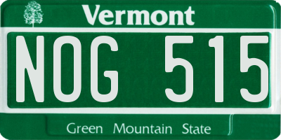 VT license plate NOG515