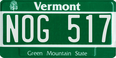 VT license plate NOG517