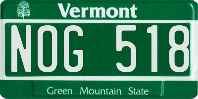 VT license plate NOG518