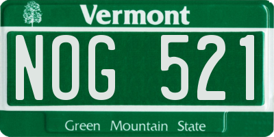 VT license plate NOG521