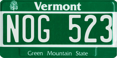 VT license plate NOG523