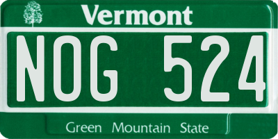 VT license plate NOG524