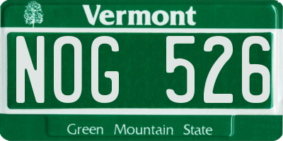 VT license plate NOG526