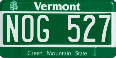 VT license plate NOG527