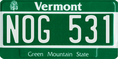 VT license plate NOG531