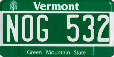 VT license plate NOG532